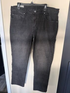 Buffalo David Bitton Men's Washed Black Straight Jeans